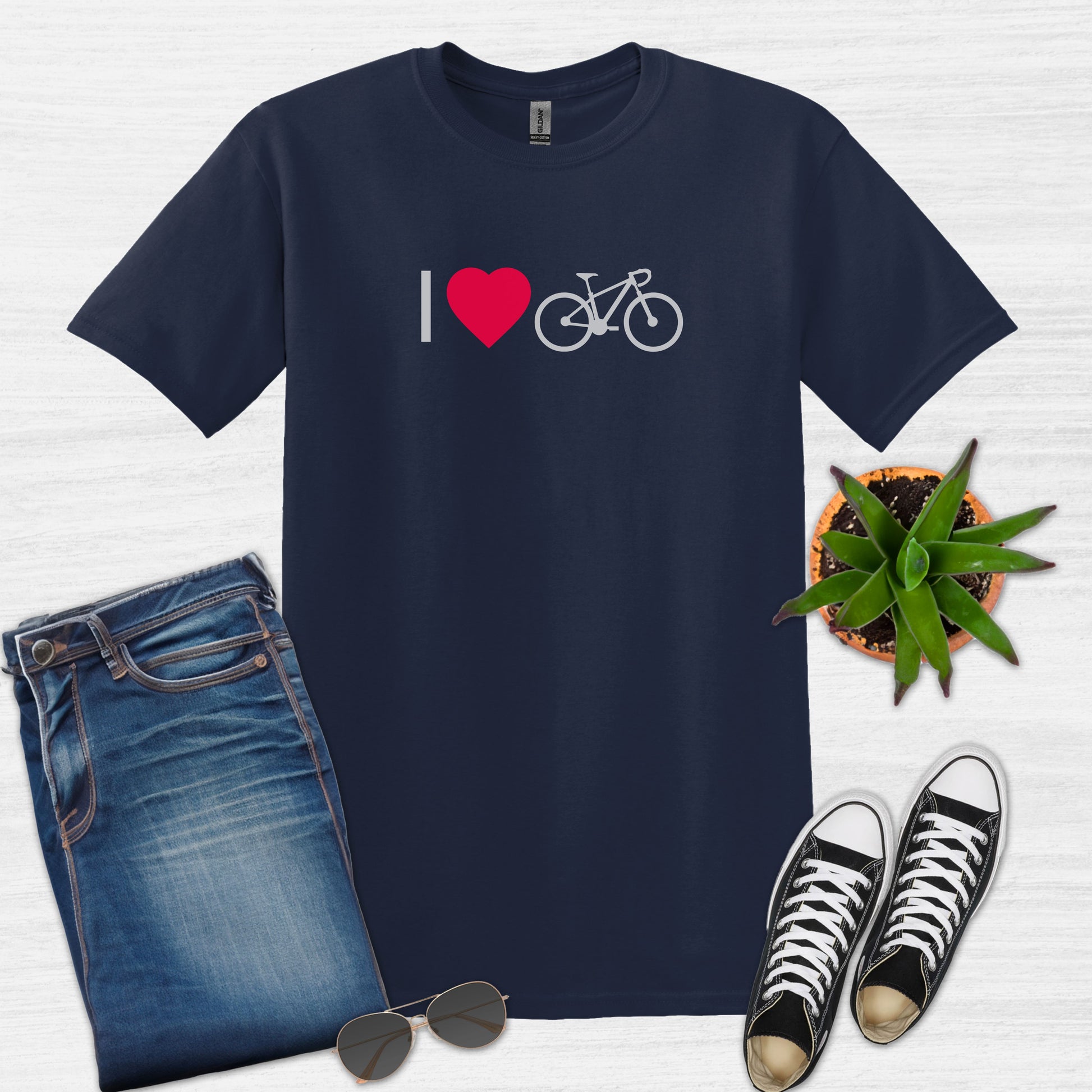 Bike Bliss Navy Bicycle Men T-Shirt I love Cycling