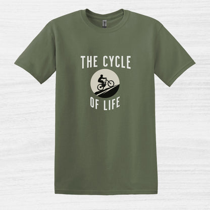 Bike Bliss The Cycle of Life Bike T-Shirt for men Military Green 2