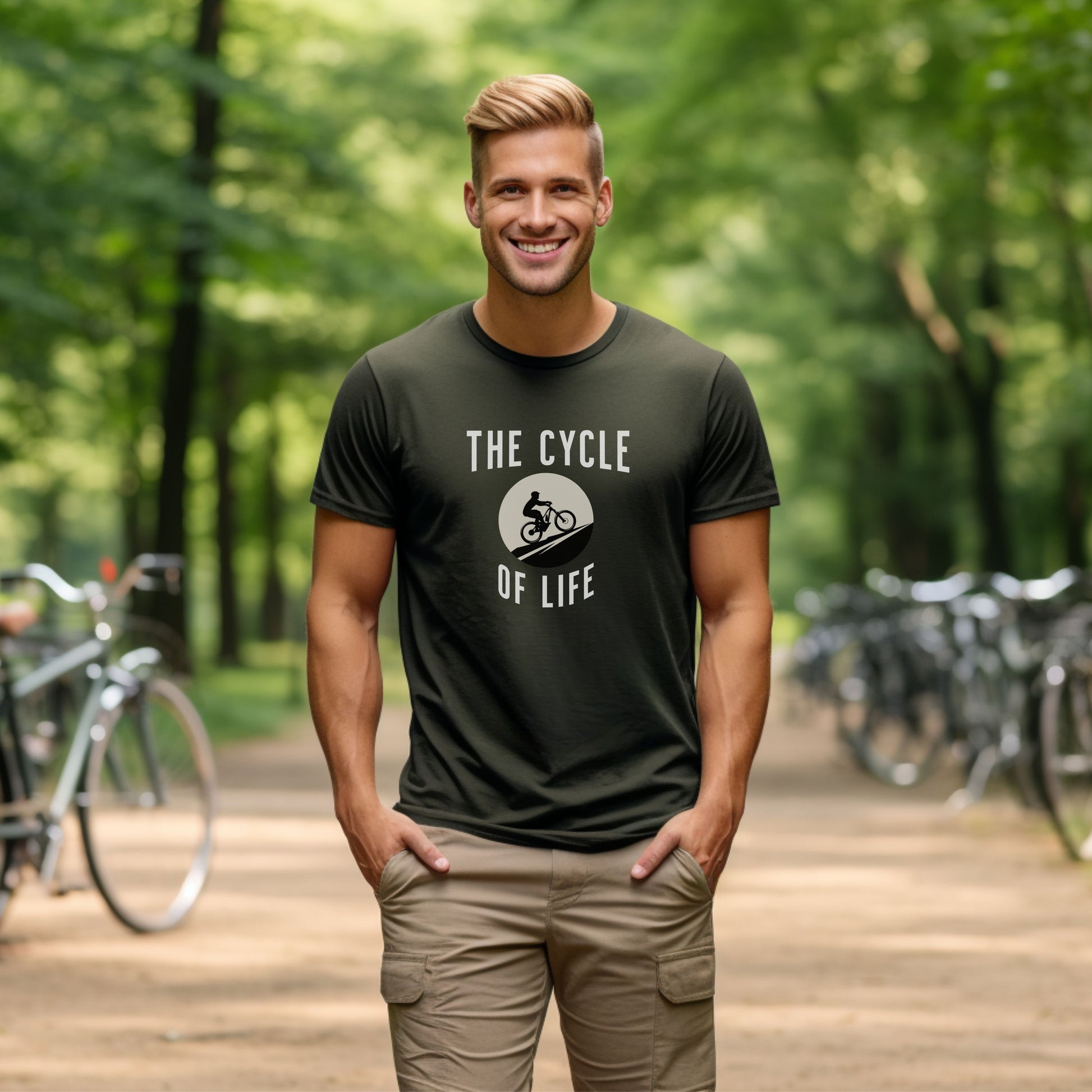 Bike Bliss The Cycle of Life Bike T-Shirt for men Model 2