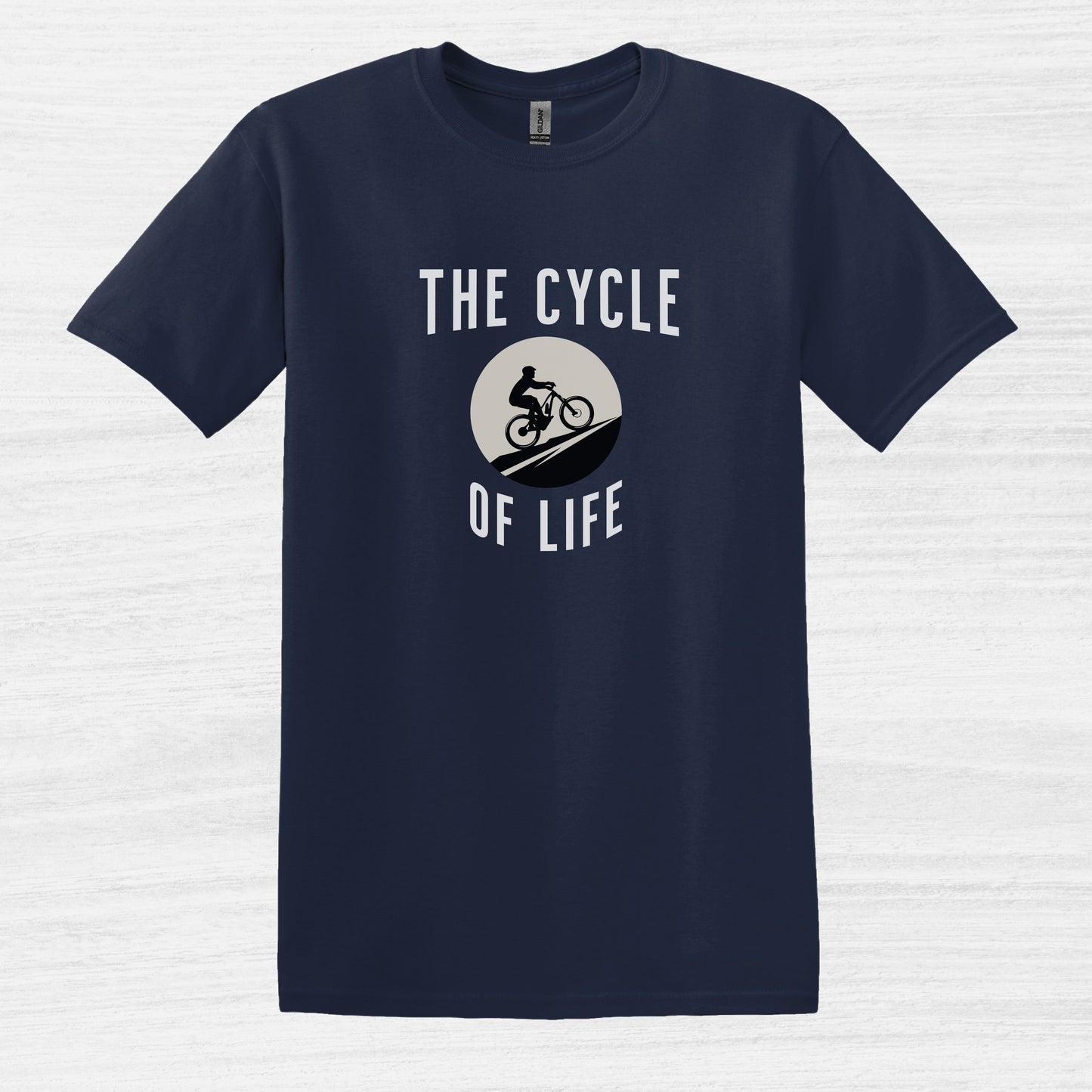 Bike Bliss The Cycle of Life Bike T-Shirt for men Navy 2