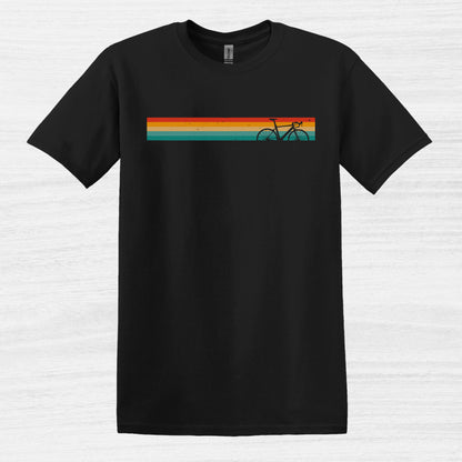 Bike Bliss Vintage Rainbow Colors Bicycle Graphic T-Shirt for men Black 2