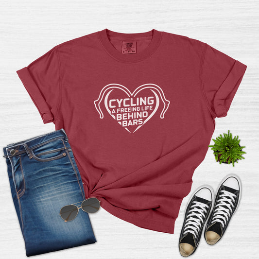 Cycling Heartbeat Life Behind Bars Graphic T-Shirt for Women