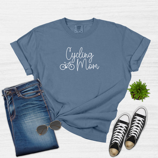 Cycling Mom and Bike T-Shirt for Women