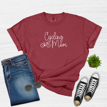 Cycling Mom and Bike T-Shirt for Women