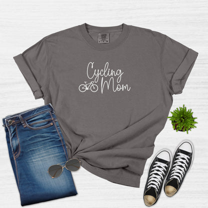 Cycling Mom and Bike T-Shirt for Women