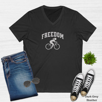 Women's Freedom Bike Graphic V-Neck T-Shirt