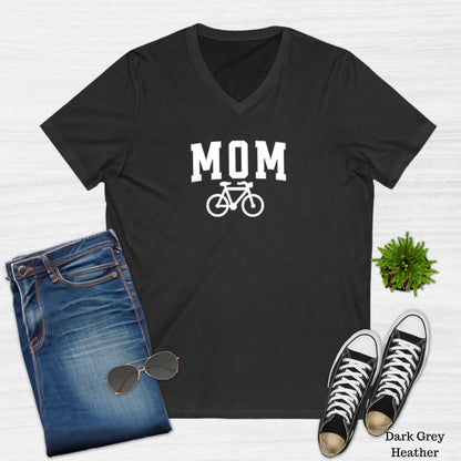 Mom Bicycle V-Neck T-Shirt