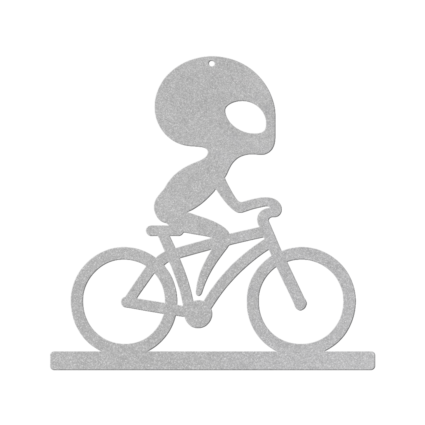 Alien Cyclist Die-Cut Wall Metal Art