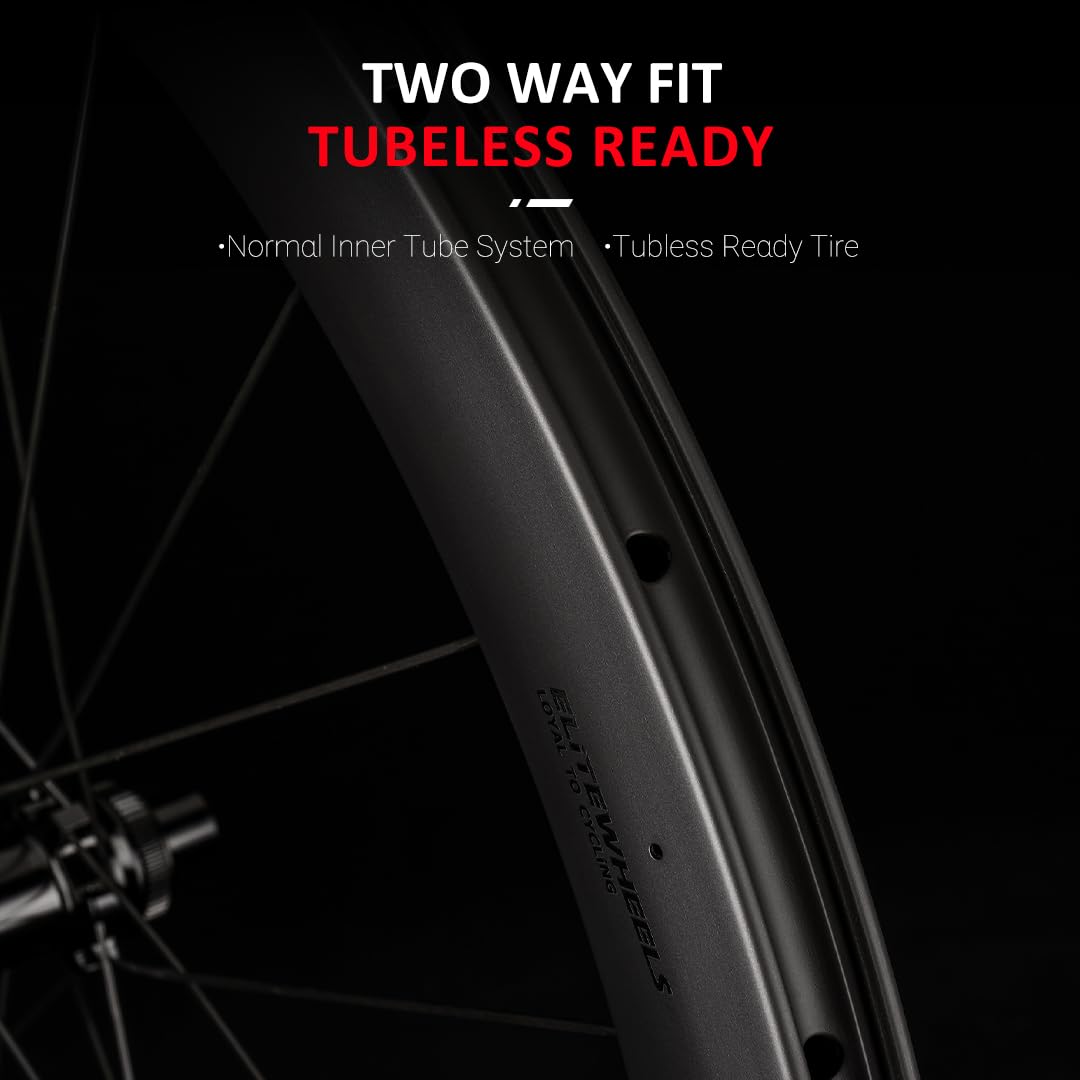 ELITEWHEELS Carbon Wheelset 700c Disc Brake UD Matte Carbon Fiber Road Bicycle Wheels 30/38/50/55/60/82mm 3