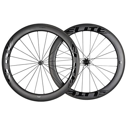 ELITEWHEELS Road Bike Carbon Wheels 700c Clincher 30/38/50/55/60/82mm 1