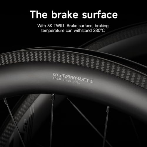 ELITEWHEELS Road Bike Carbon Wheels 700c Clincher 30/38/50/55/60/82mm 4