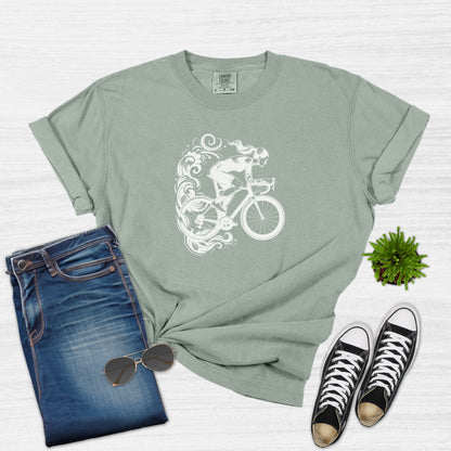 Camiseta elegante para ciclista con remolinos para mujer