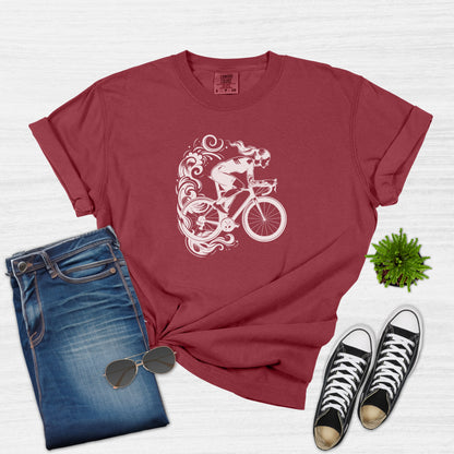 Camiseta elegante para ciclista con remolinos para mujer