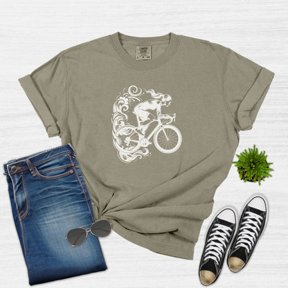 Camiseta elegante para ciclista con remolinos para mujer