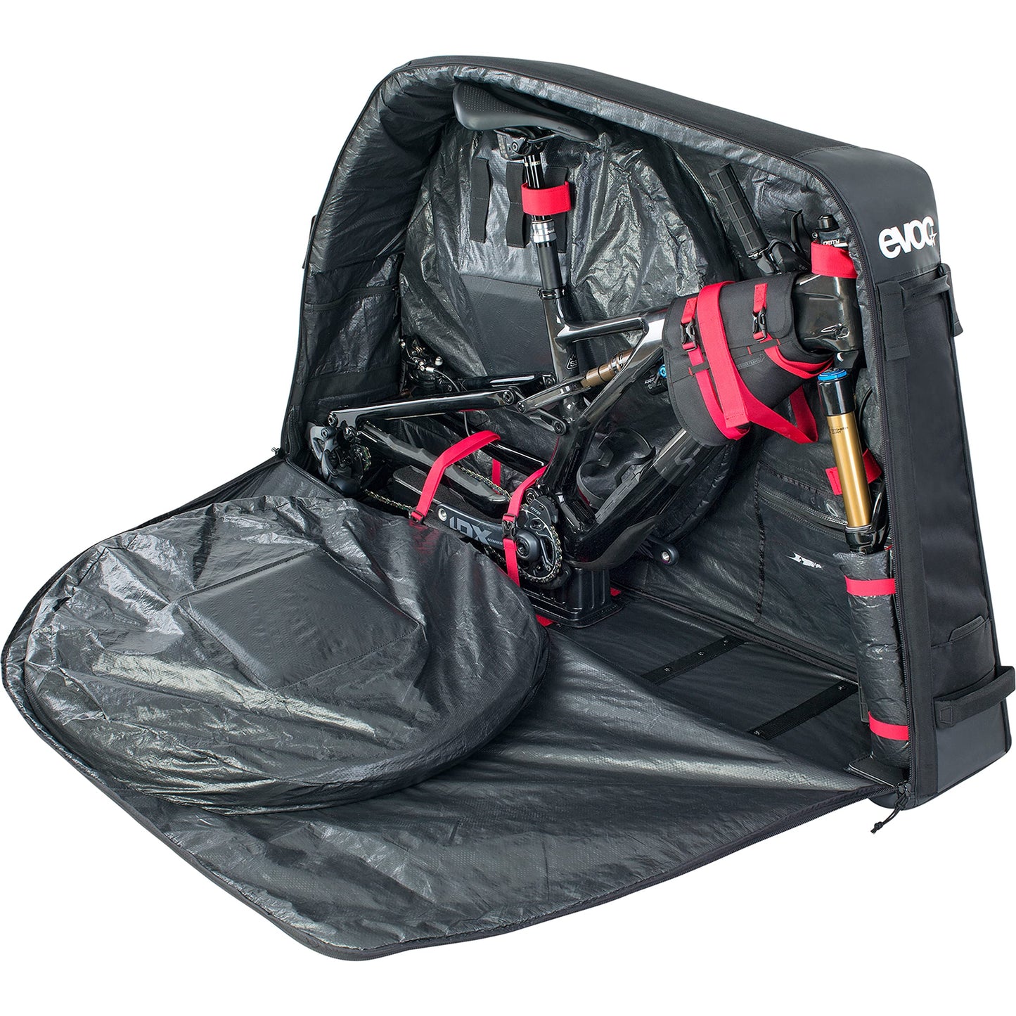 Evoc BIKE BAG lightweight bike transport bag, almost all bikes (incl, separate compartment for wheels, FORK MOUNT stabilisation, extra-wide chassis, 280l, max. wheelbase 126 cm), Black (100411100) 5
