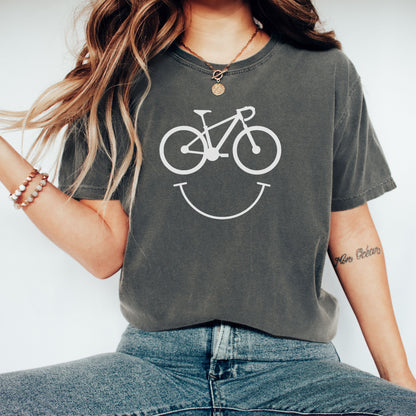 Funny Bike Happy Face T-Shirt for Women