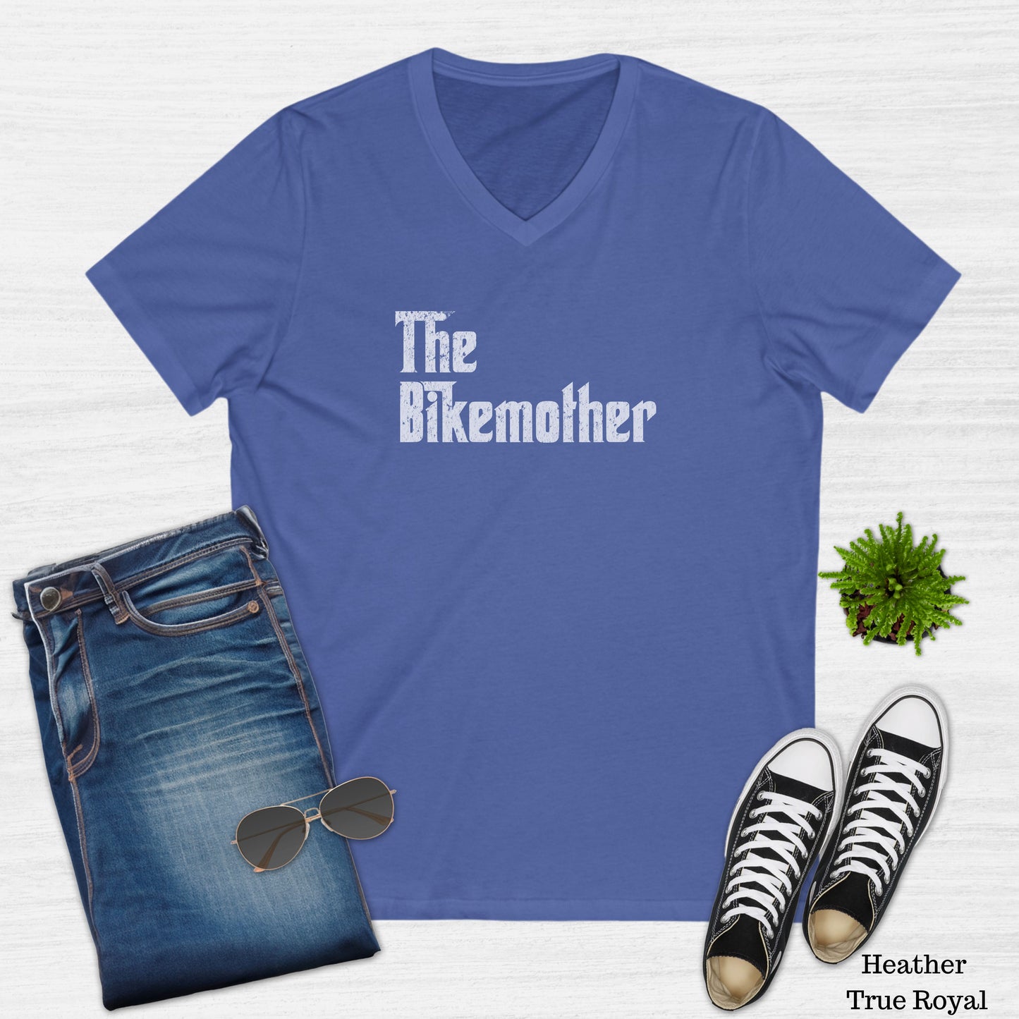 The Bikemother V-Neck T-Shirt for Women