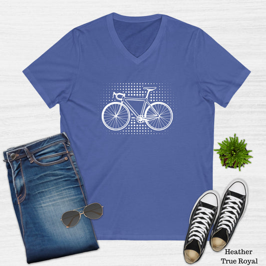 Vintage Bicycle Graphic V-Neck T-Shirt