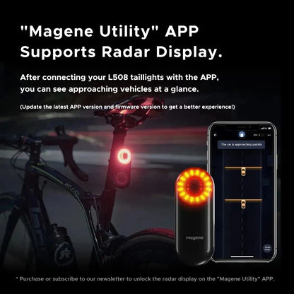 Magene L508 Bike Radar Tail Light, Smart Rear View Radar Taillight Compatible with Some Bike Computers and Watches 4