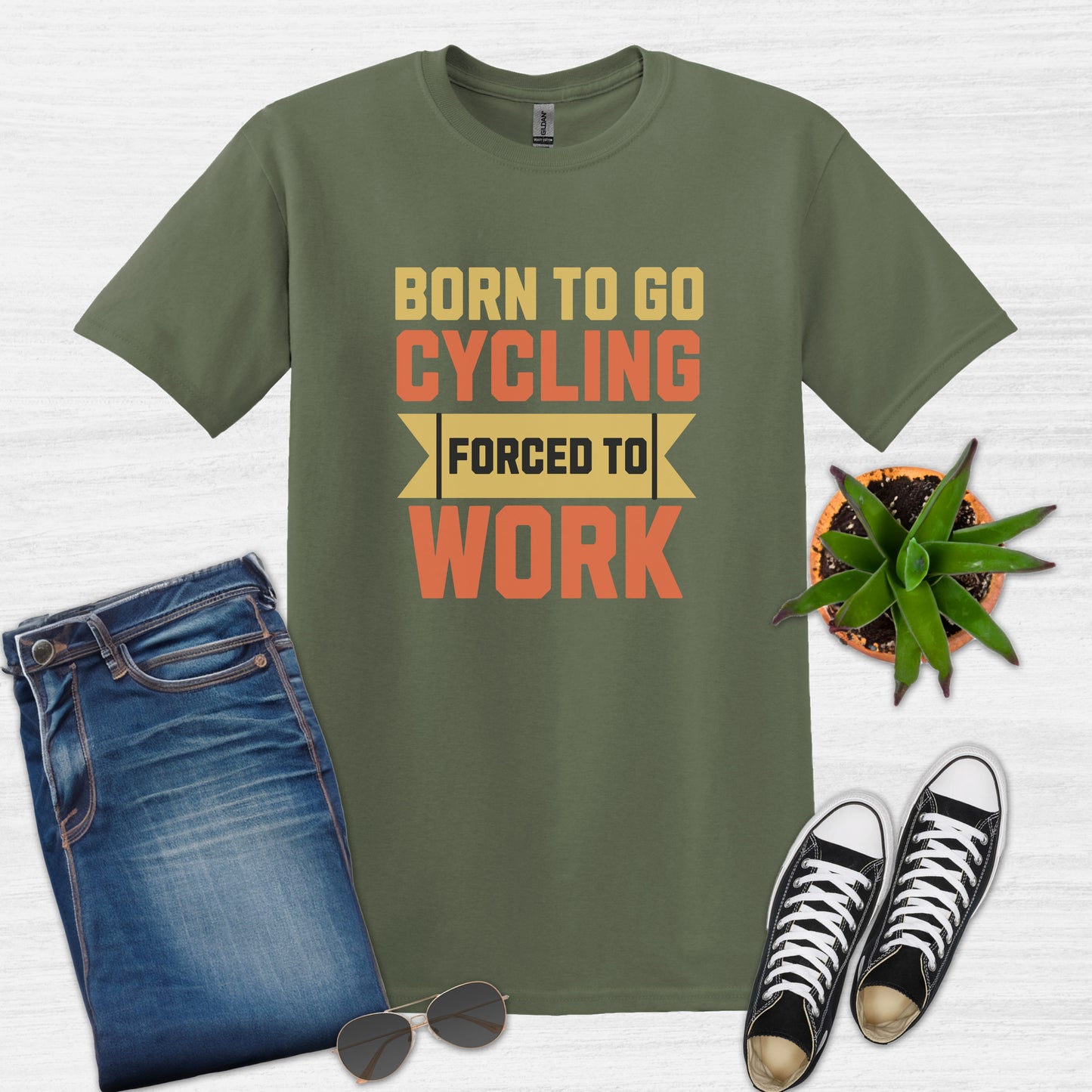 Camiseta Born to Go Cycling Obligado a trabajar