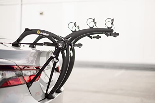 Saris Bike Racks, Bones EX Car Trunk Bicycle Rack Carrier, Mounts 3 Bikes 7