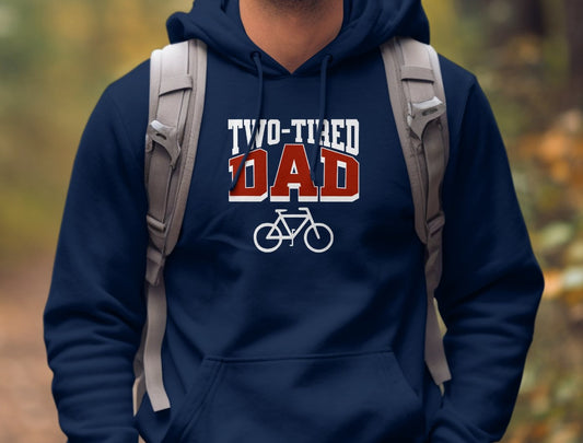 Sudadera con capucha con gráfico de bicicleta de papá dos cansados