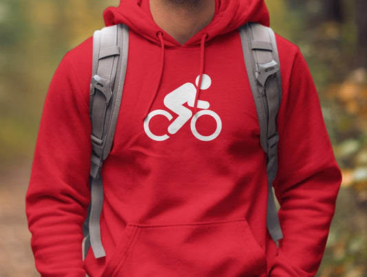 Sudadera con capucha con gráfico de bicicleta y ciclista