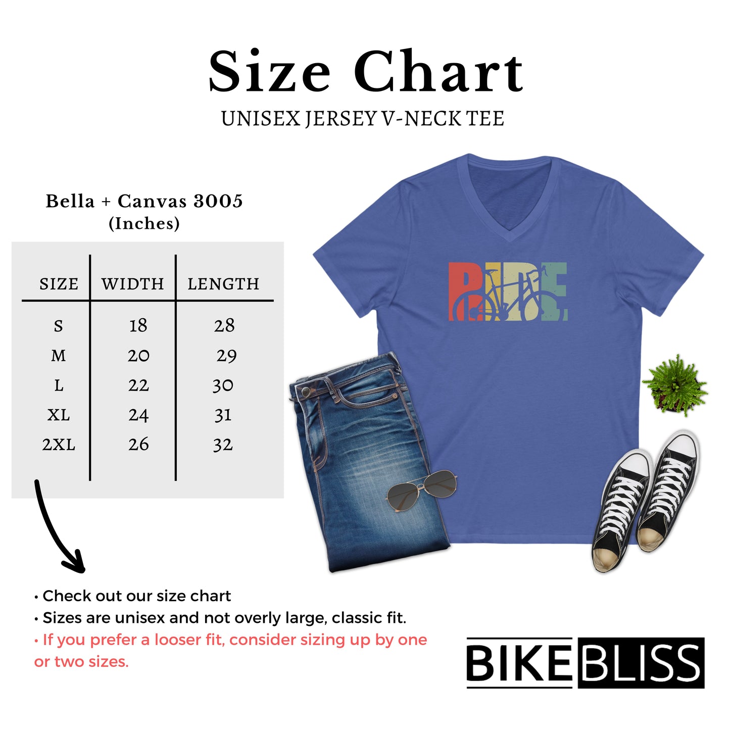 Retro Colors Bike V-Neck T-Shirt for Women