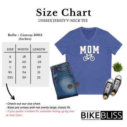 Mom Bicycle V-Neck T-Shirt