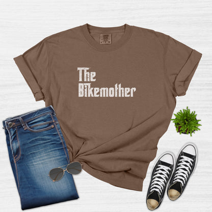 The Bikemother Funny Cycling Mom T-Shirt for Women