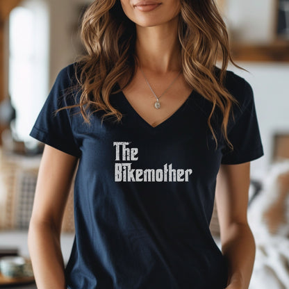 The Bikemother V-Neck T-Shirt for Women