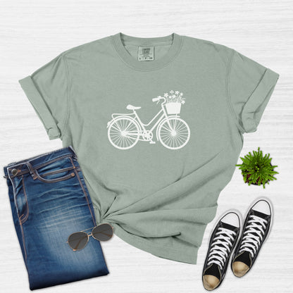 Camiseta ciclista con estampado floral de bicicletas para mujer