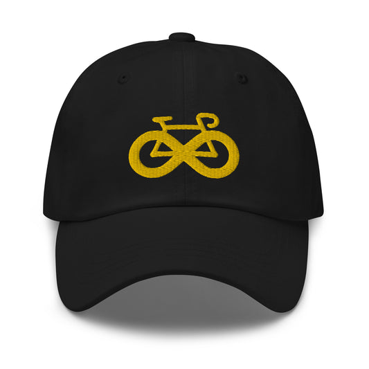 Sombrero de papá bordado con bicicleta amarilla infinita
