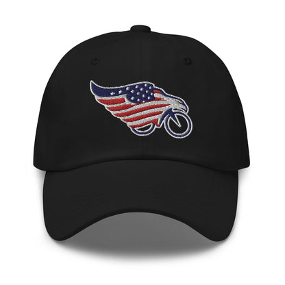 American Flag Eagle Bike Embroidered Hat