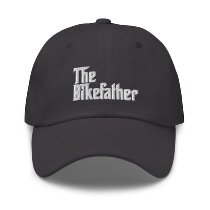 The Bikefather funny cap hat Fathers Day gift for Cycling dads bike lovers  embroidered  gray grey