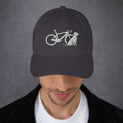 Race Bike and Dog Embroidered Hat