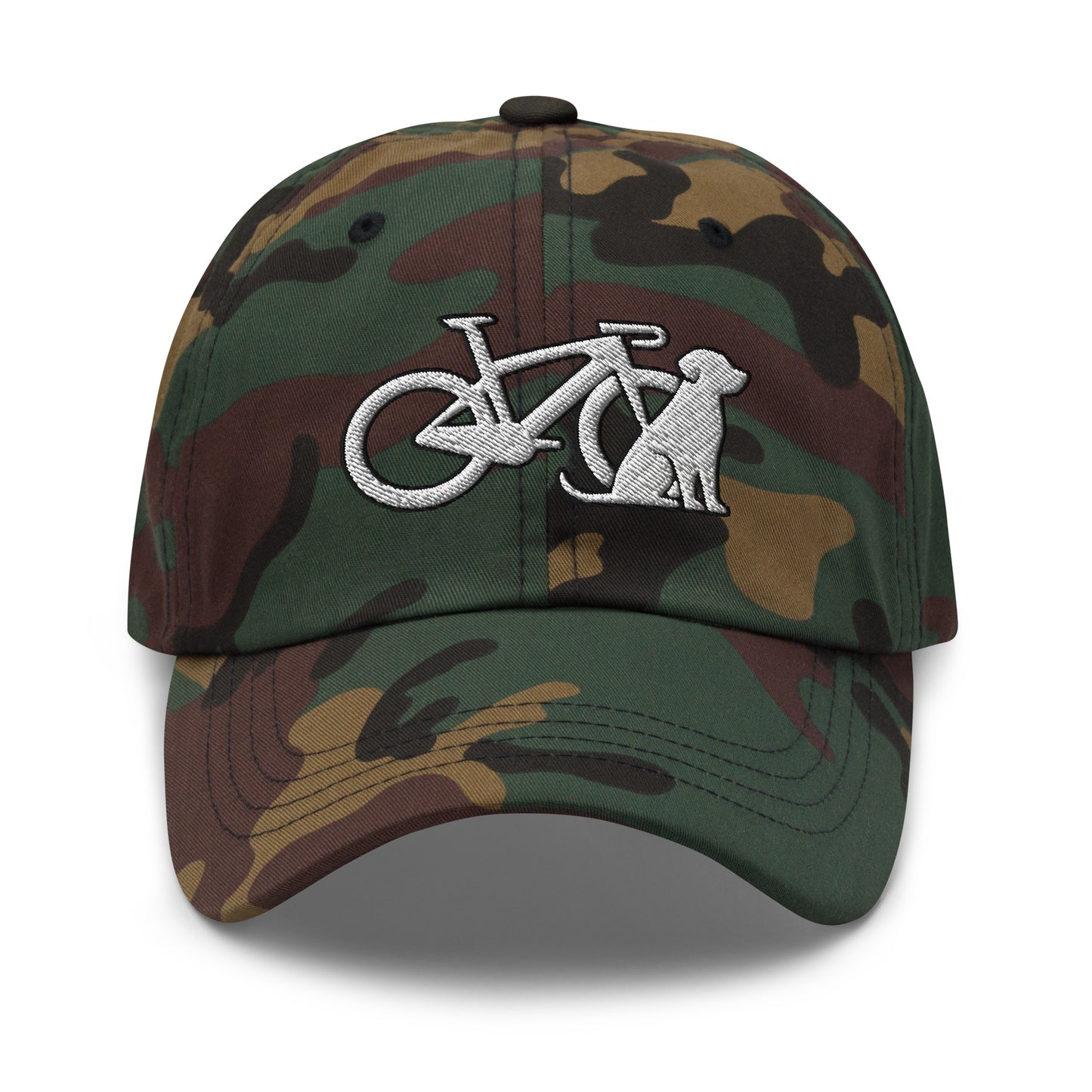 Race Bike and Dog Embroidered Hat