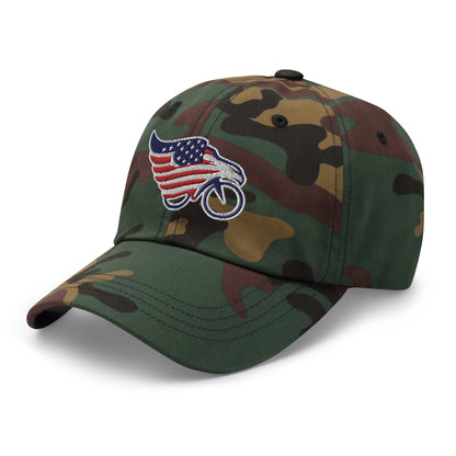 American Flag Eagle Bike Embroidered Hat