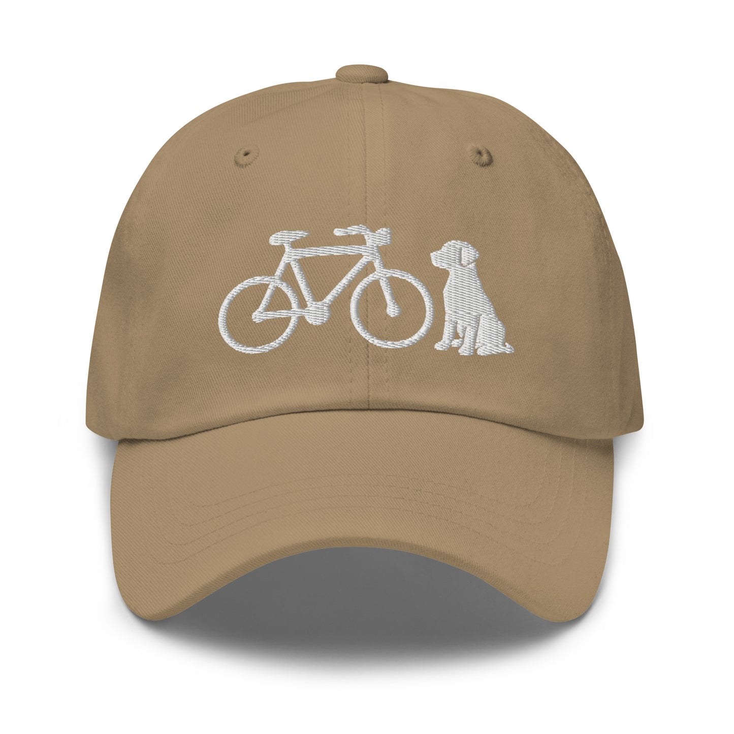 Sombrero de papá bordado de bicicleta y perro