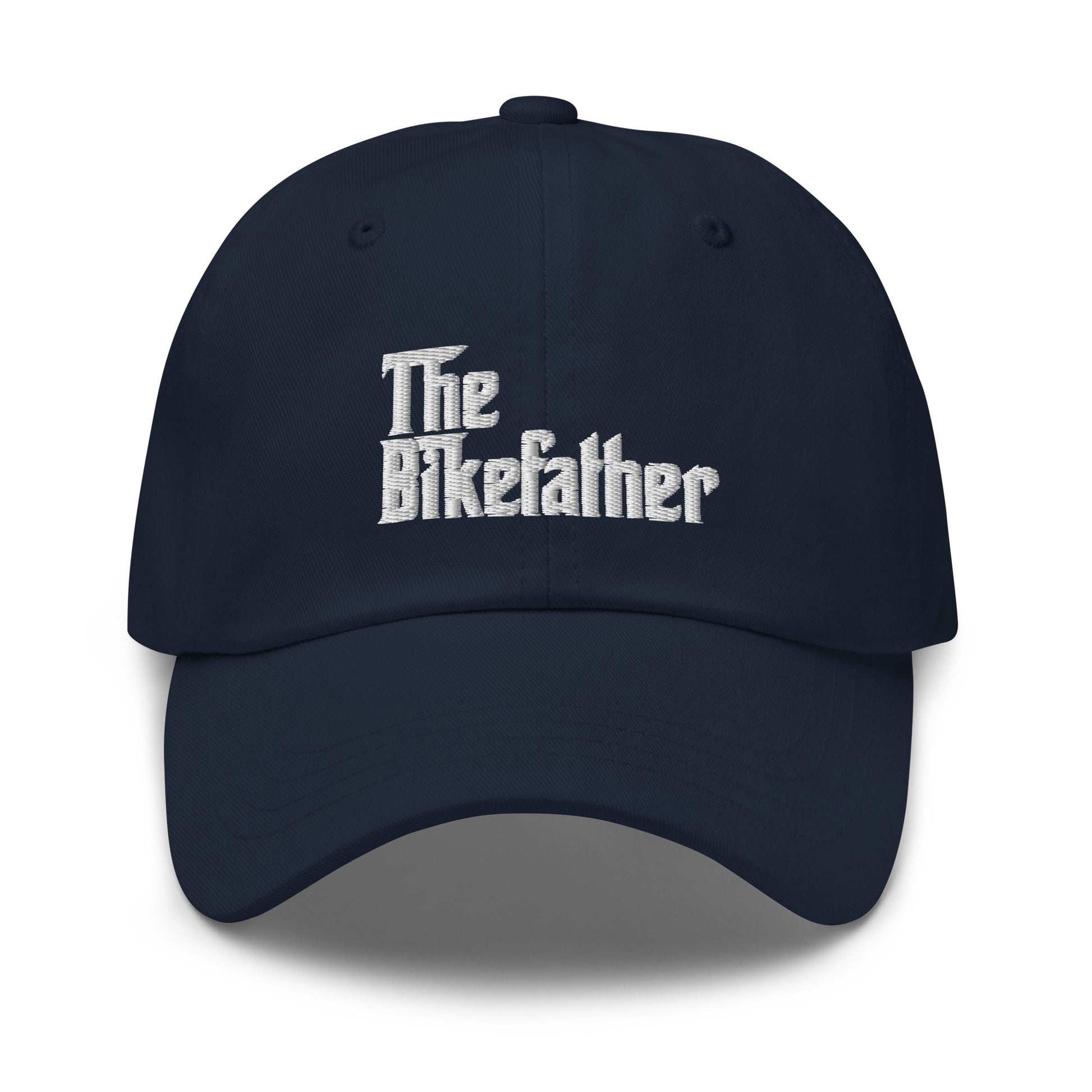 The Bikefather funny cap hat Fathers Day gift for Cycling dads bike lovers  embroidered  navy