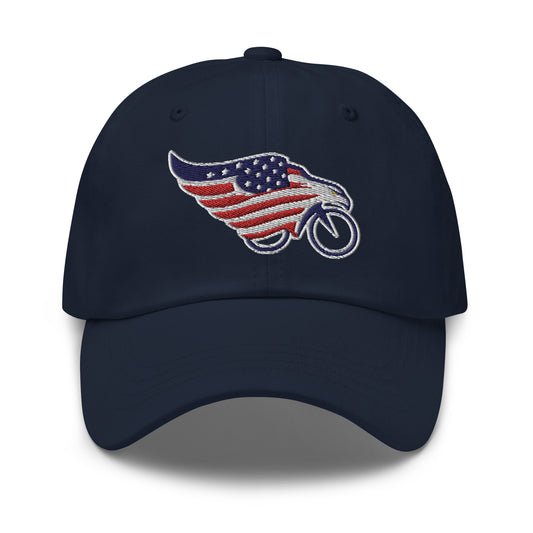 American Flag Eagle Bike Embroidered Hat