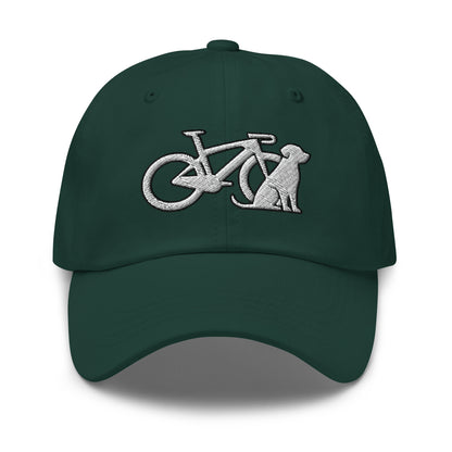 Race Bike and Dog Embroidered Hat