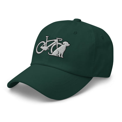 Race Bike and Dog Embroidered Hat