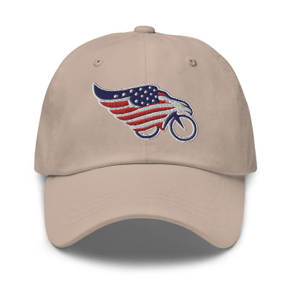 American Flag Eagle Bike Embroidered Hat