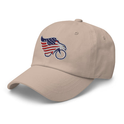 American Flag Eagle Bike Embroidered Hat