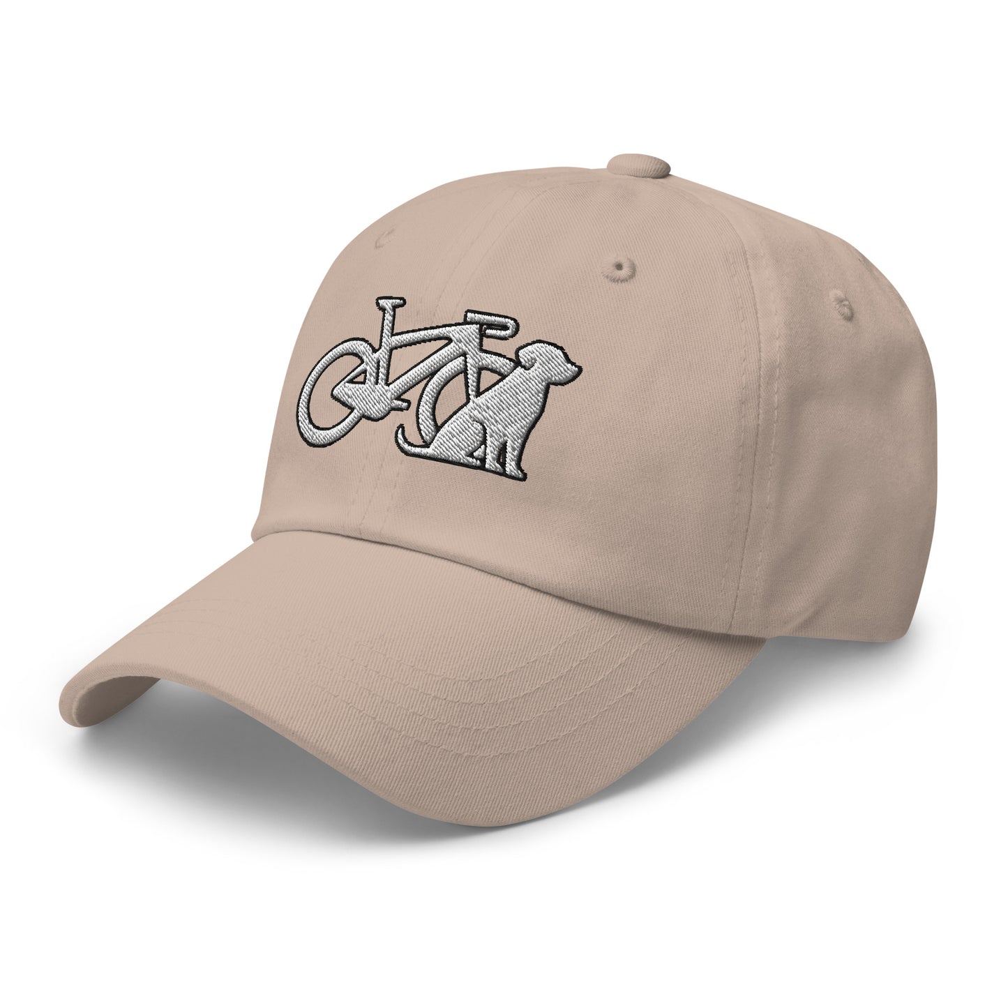 Race Bike and Dog Embroidered Hat