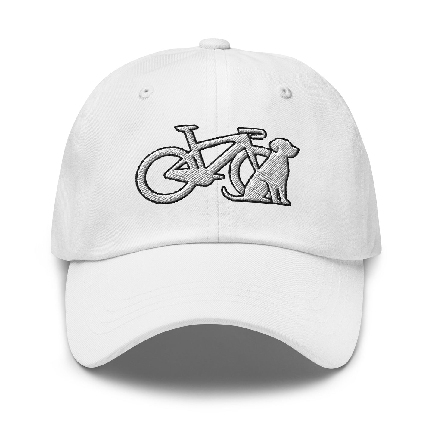 Race Bike and Dog Embroidered Hat