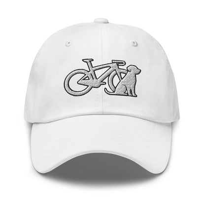 Race Bike and Dog Embroidered Hat