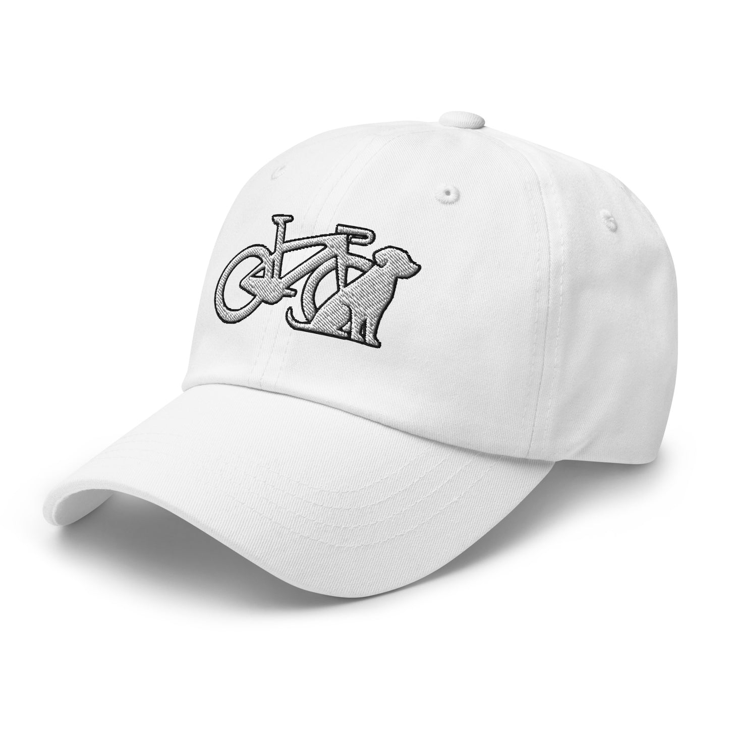 Race Bike and Dog Embroidered Hat