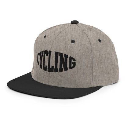 Cycling Text 3D Puff Embroidered Snapback Hat